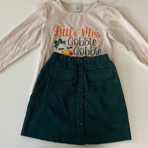 Little Miss Gobble Gobble thanksgiving set size 8/9